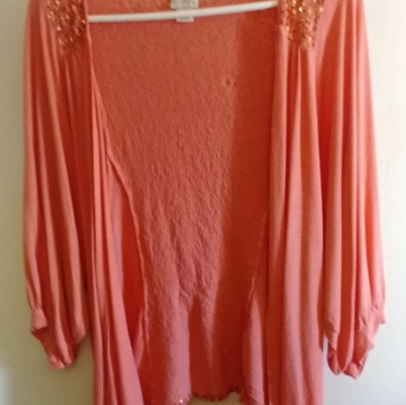 Peach sequined shrug - Picture 3 of 3